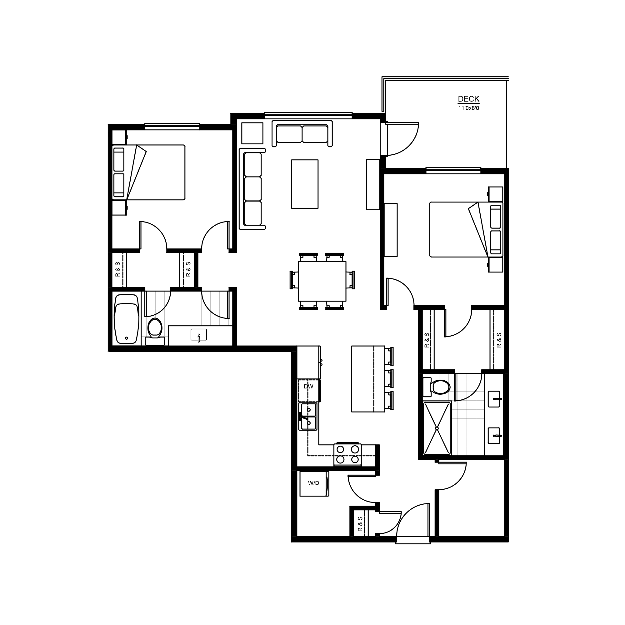 Mercato Plaza - Plan D3 2BR + DEN